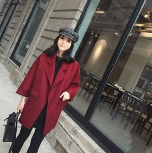 100% wool oversized burgundy coat
